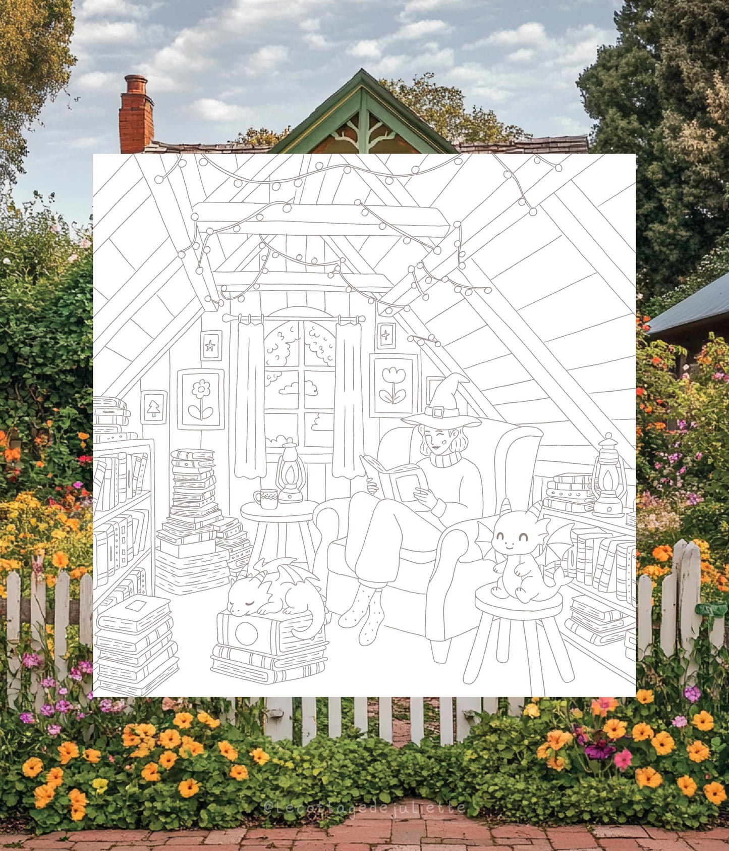 Carte à colorier "The wonderful magical world"