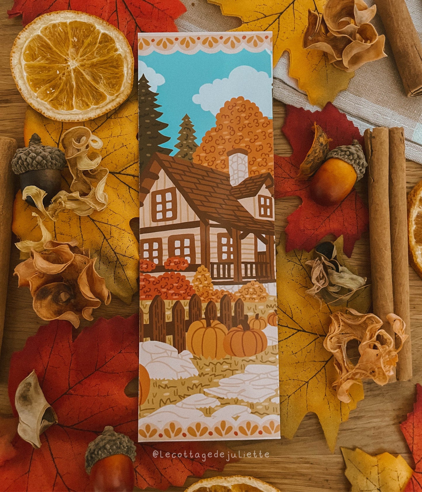 Marque-page "Chalet automnal"