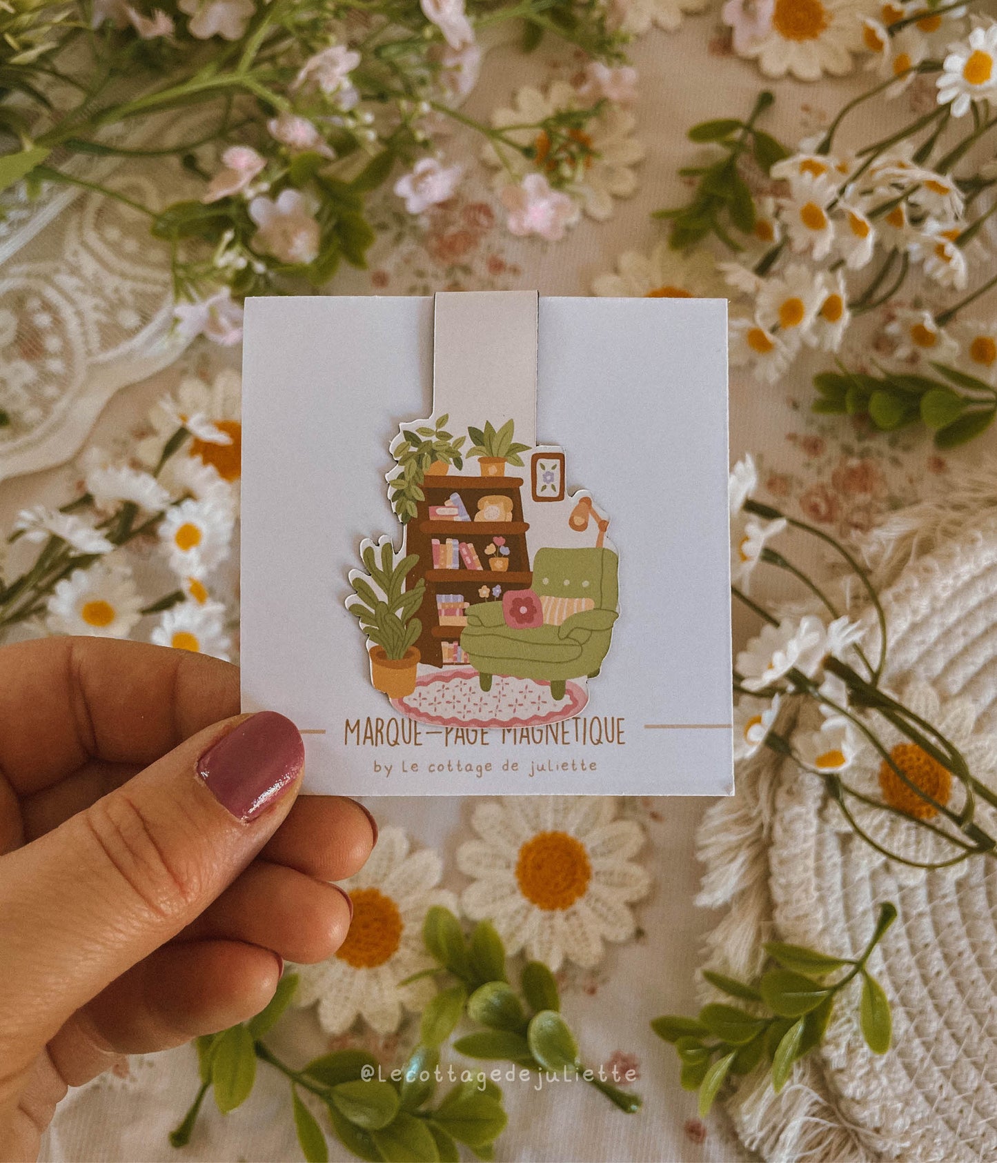 Marque-page magnétique "Cozy spring corner"