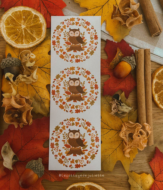 Marque-page "Cute Autumn Owl"