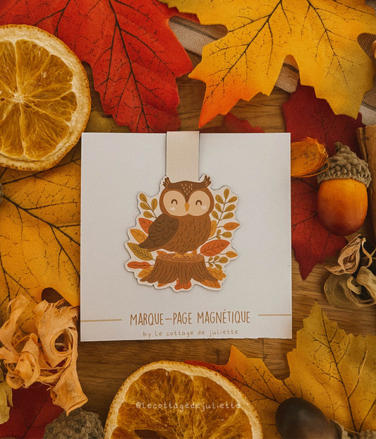 Marque-page magnétique "Cute Autumn Owl"