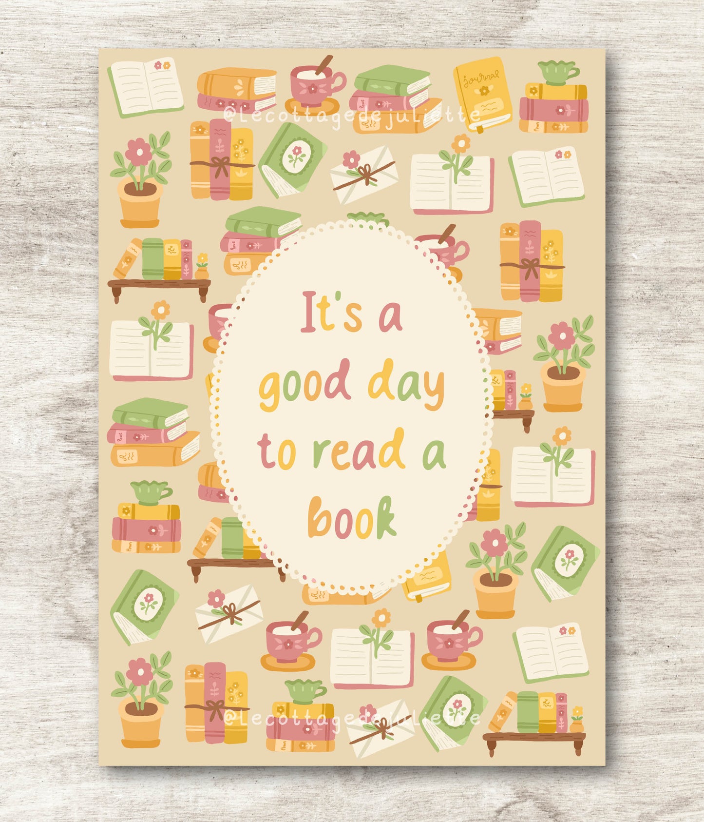 Illustration "It's a good day to read a book"