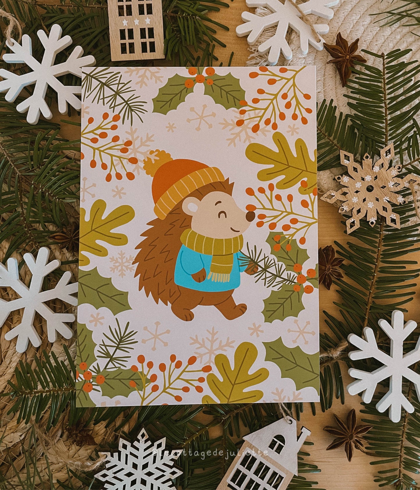 Illustration "L'hérisson hivernal"
