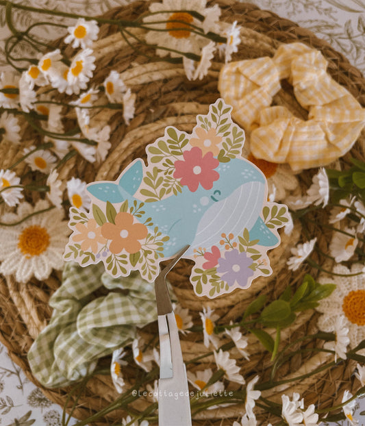 Sticker "La baleine fleurit"