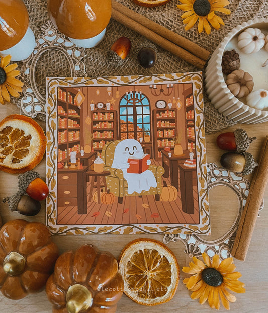 Illustration "La bibliothèque hantée"