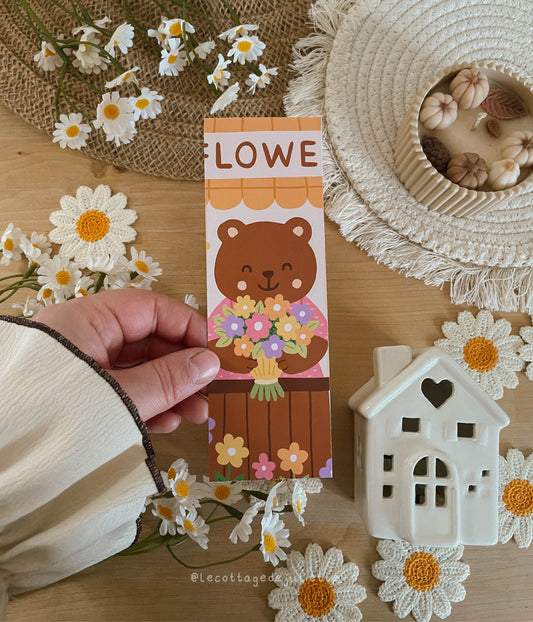 Marque-page "La boutique de fleurs de l'ours"