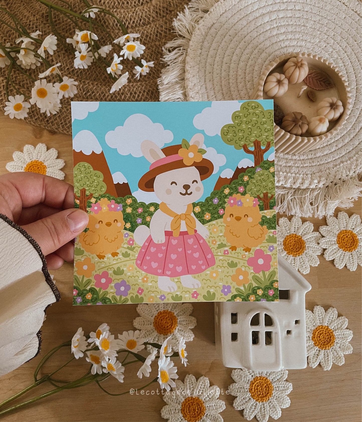 Illustration "La lapine et ses poussins"