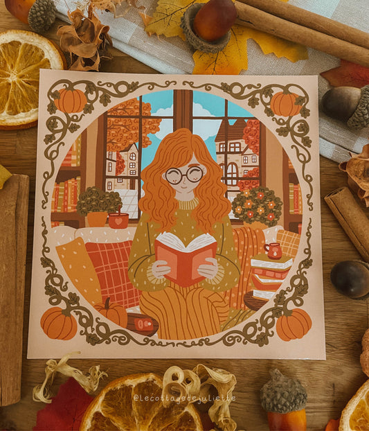 Illustration "La lectrice d'automne"