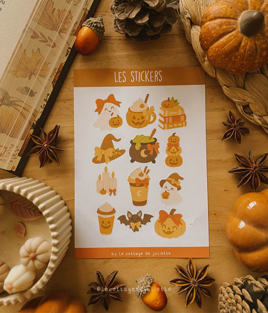 Planche de stickers "La soirée d'Halloween"