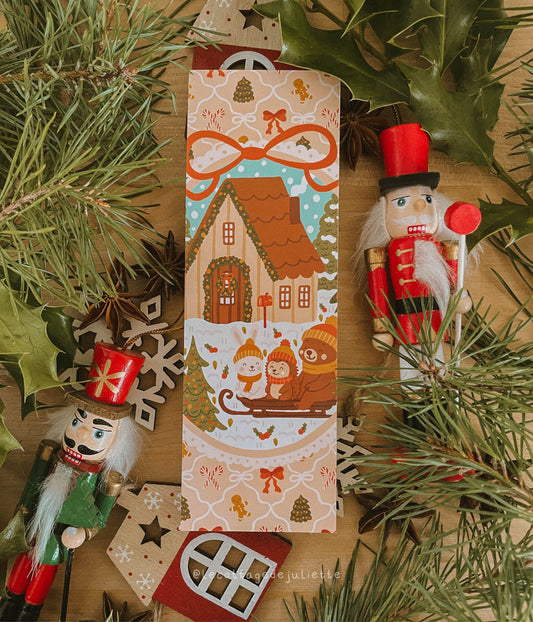 Marque-page "La sortie en luge de Noël"