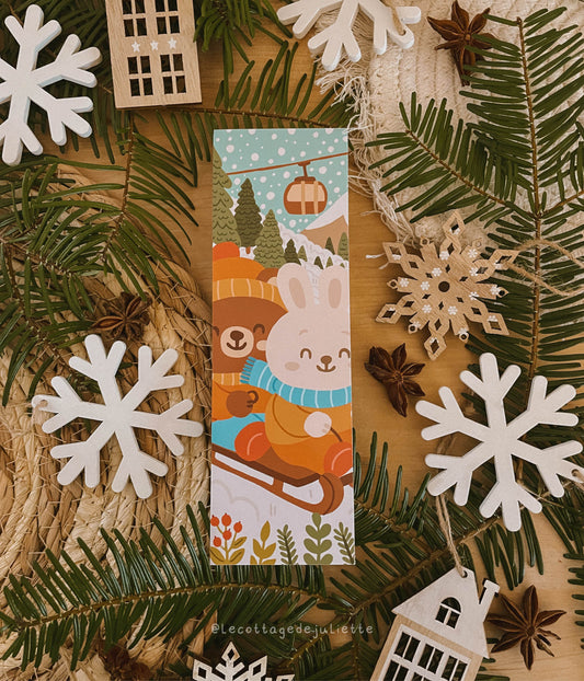 Marque-page "La station de ski en hiver"