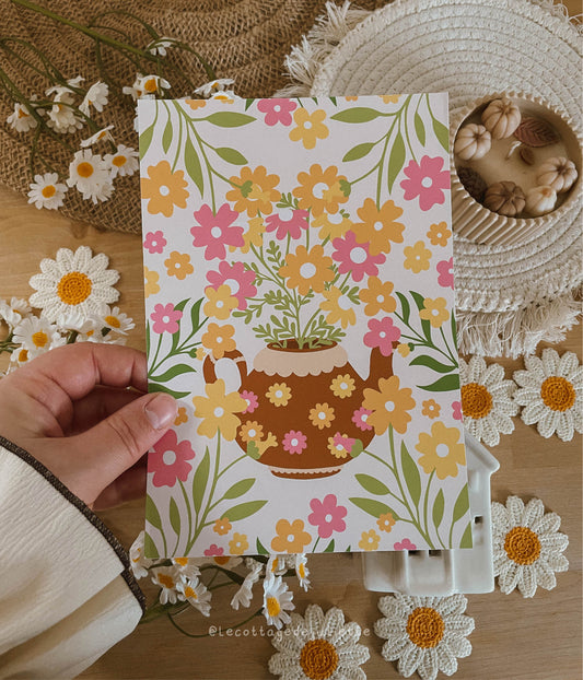 Illustration "La théière en fleurs"