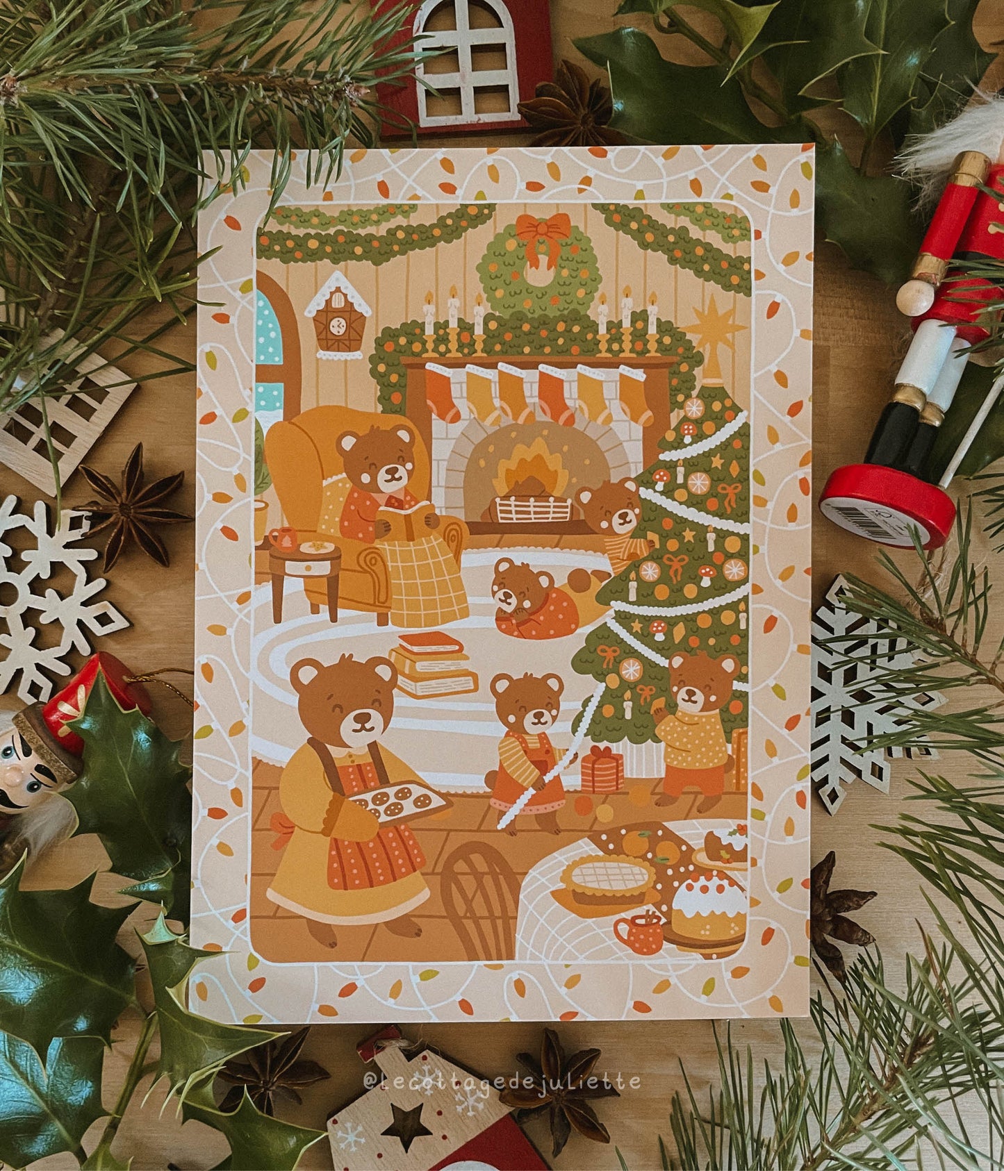 Illustration "Le Noël de la famille oursons"
