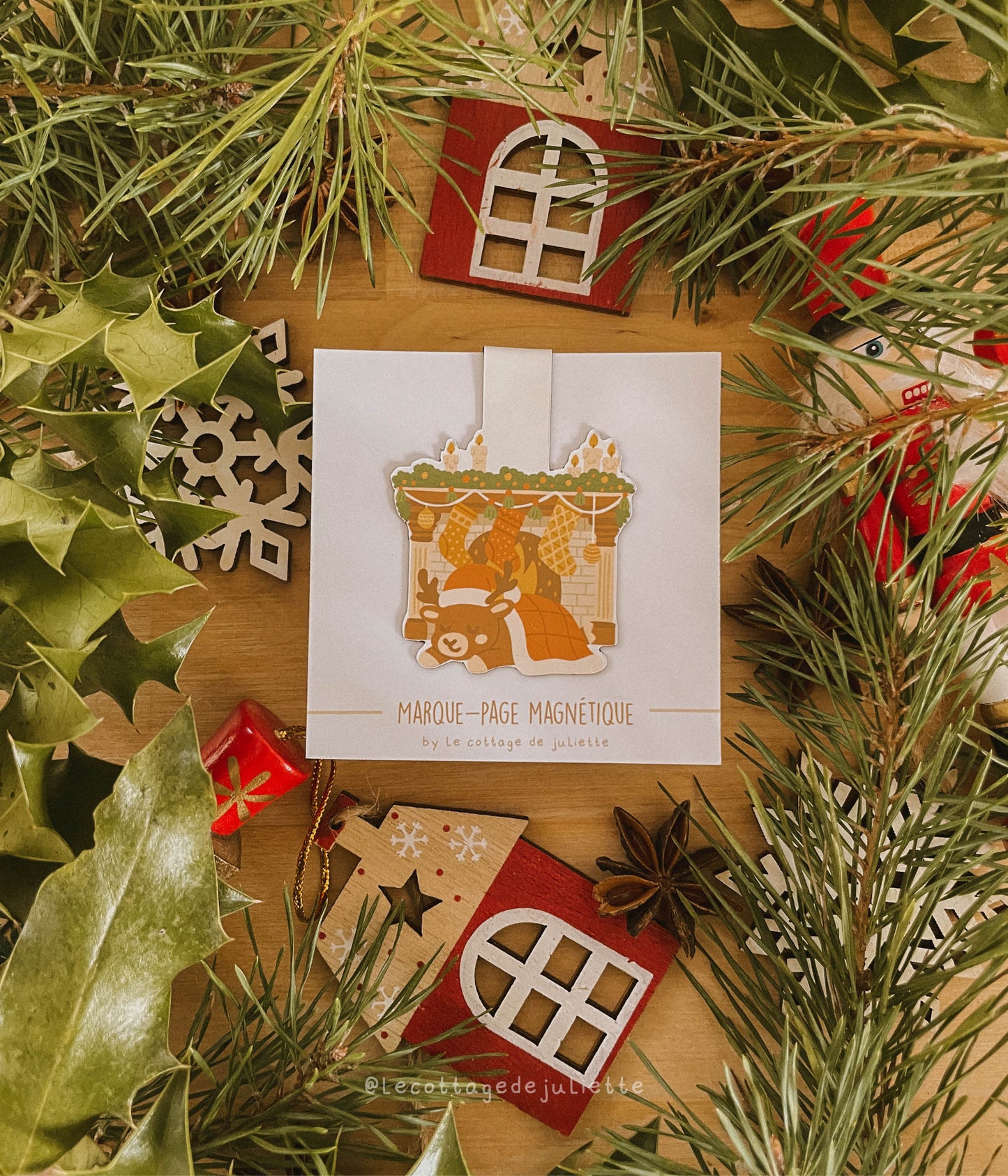 Marque-page magnétique "Le Noël du renne"