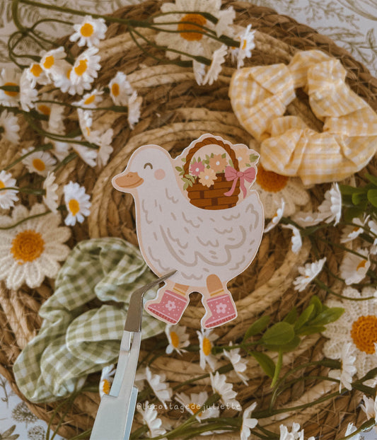 Sticker "Le canard et son panier"
