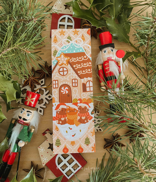 Marque-page "Le chalet de Noël des chats"