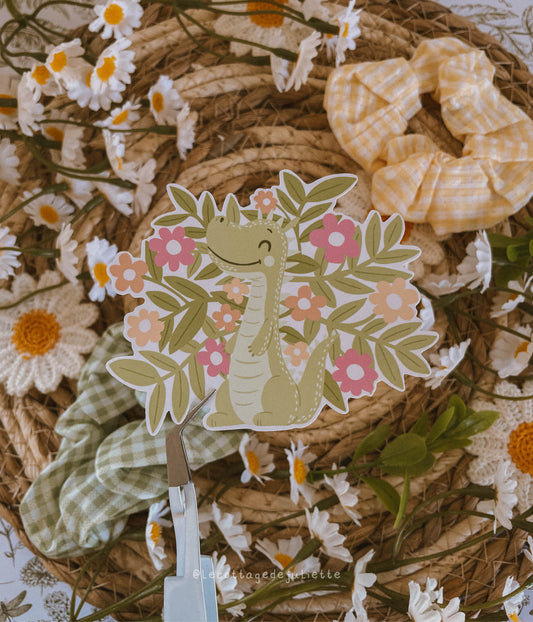 Sticker "Le dinosaure fleurit"