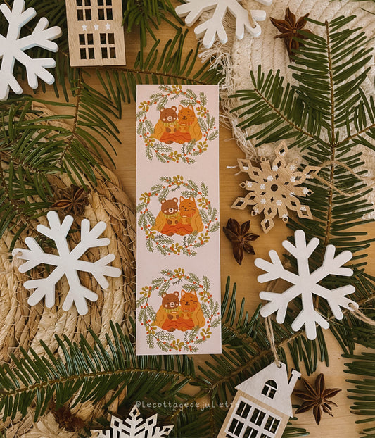 Marque-page "Le moment cosy de l'ours et du chat"