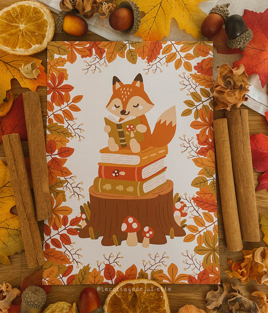 Illustration "Le moment lecture du renard"