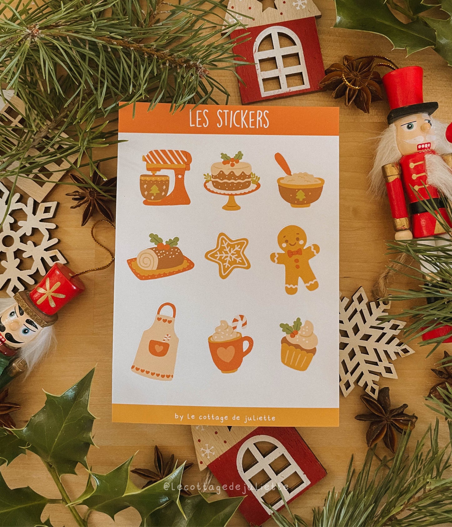 Planche de stickers "Le moment pâtisserie de Noël"