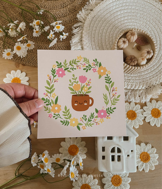 Illustration "Le mug en fleurs"