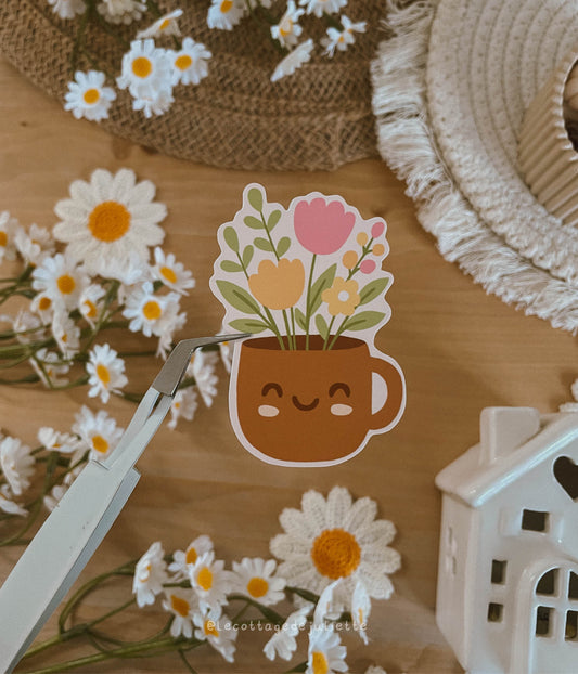 Sticker "Le mug en fleurs"