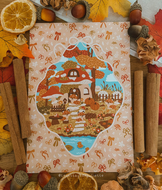 Illustration "Le petit village des renards"