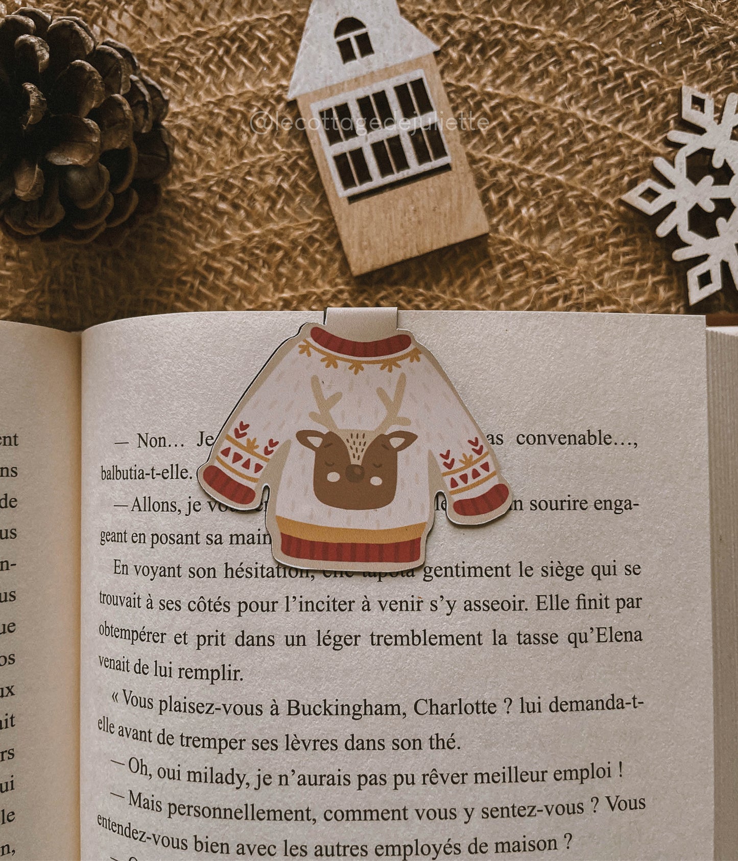 Marque-page magnétique "Le pull de Noël"