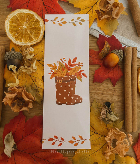 Marque-page "Les bottes d'automne"