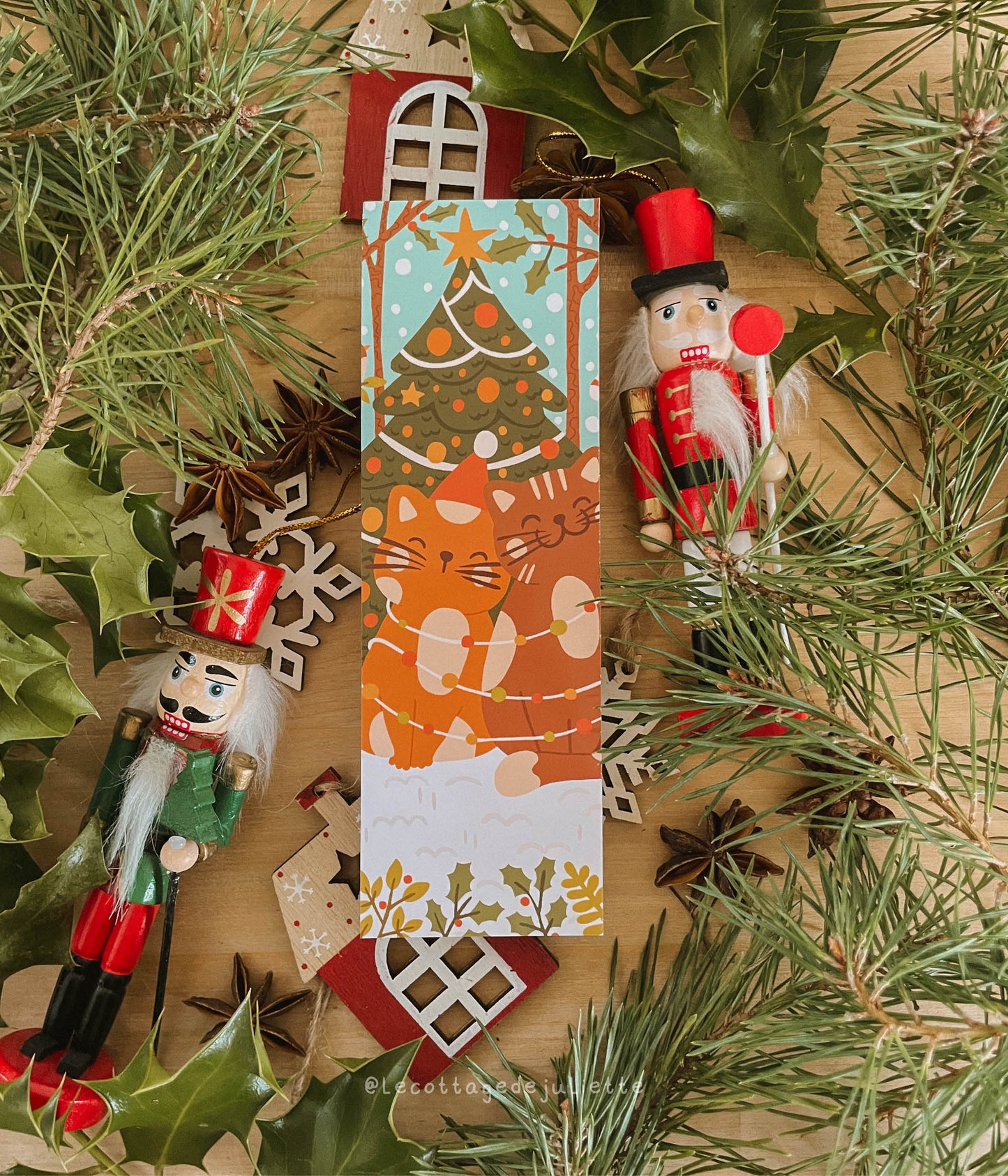 Marque-page "Les chats de Noël"