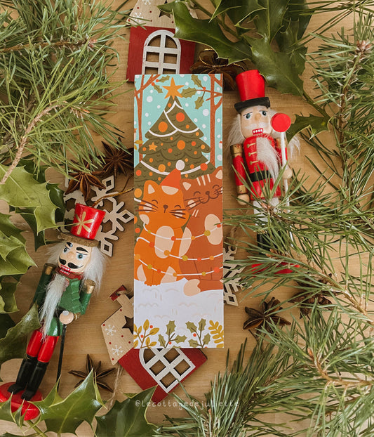 Marque-page "Les chats de Noël"