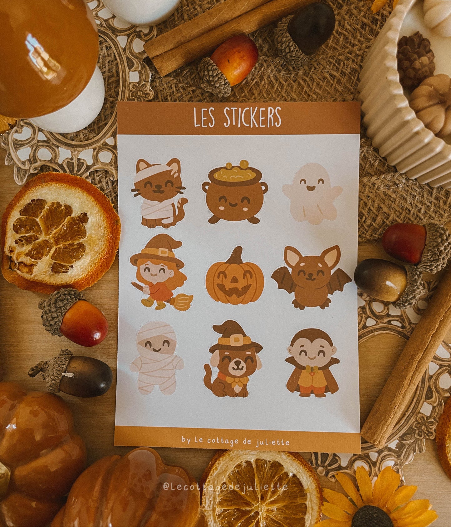 Planche de stickers "Les habitants d'Halloween"