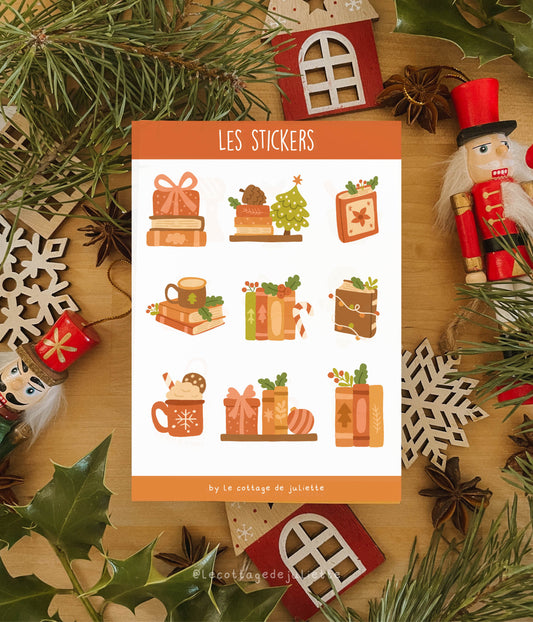 Planche de stickers "Les lectures de Noël"