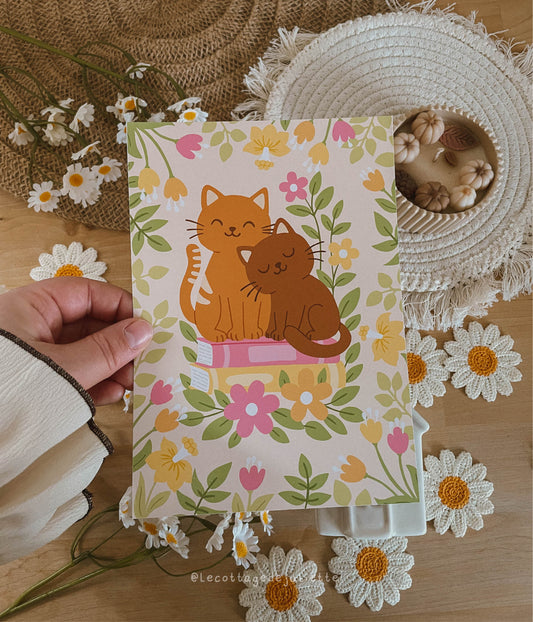 Illustration "Les lectures printanières des chats"