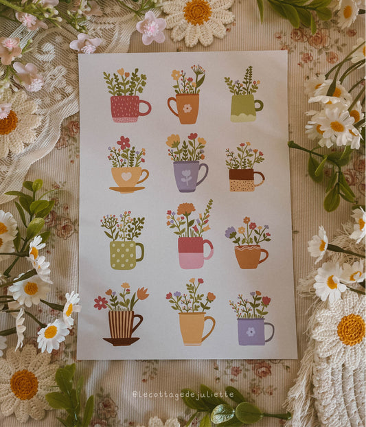 Illustration "Les mugs du printemps"