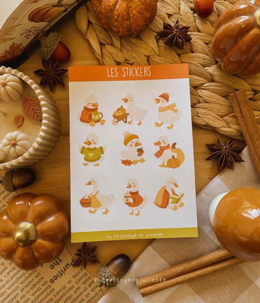 Planche de stickers "Les oies de l'automne"