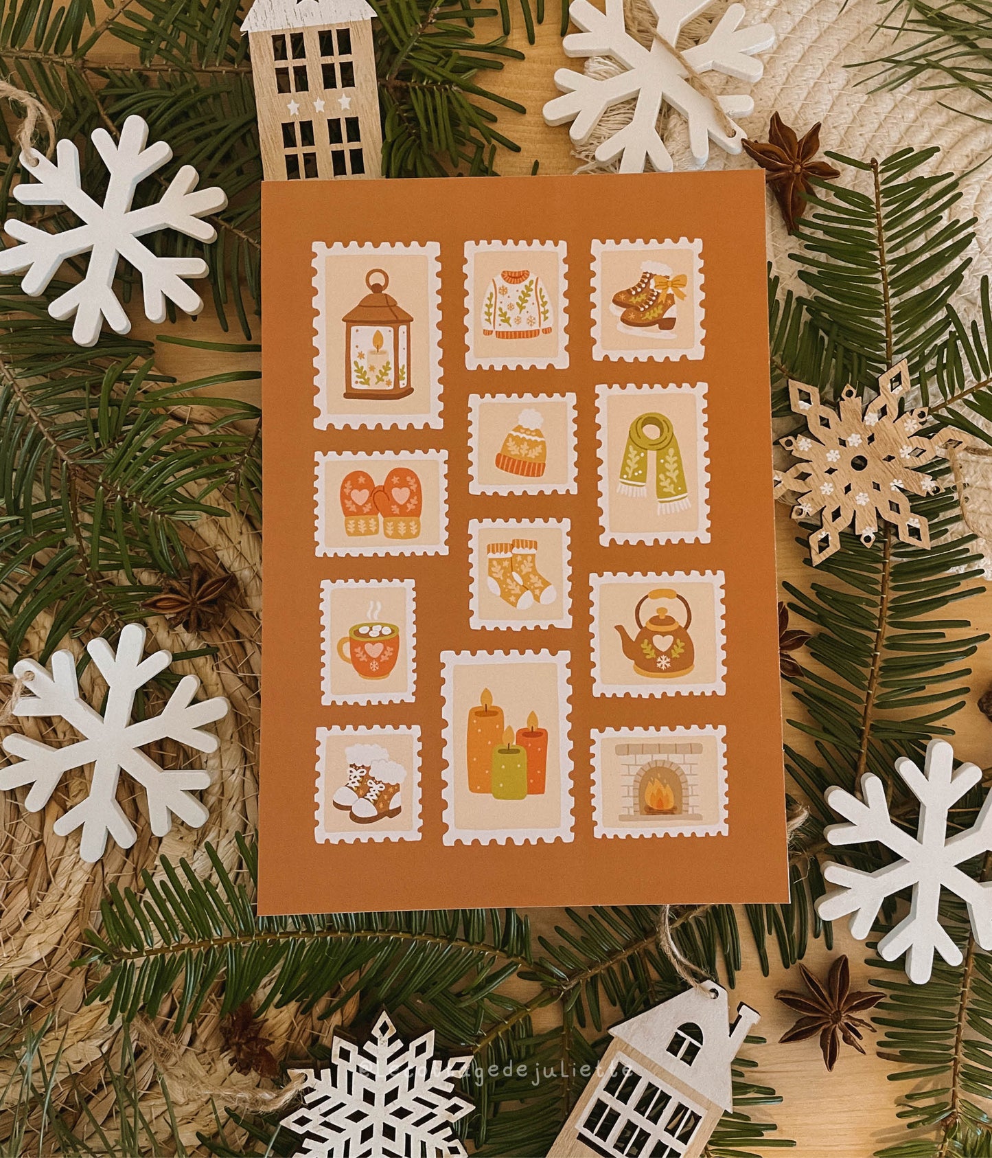 Illustration "Les timbres hivernaux"