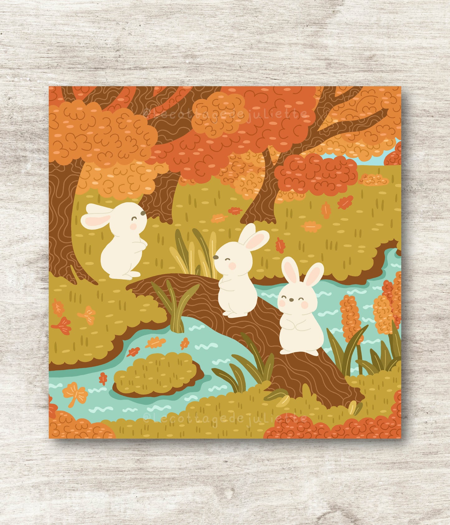 Illustration "Les trois lapins de l'automne"