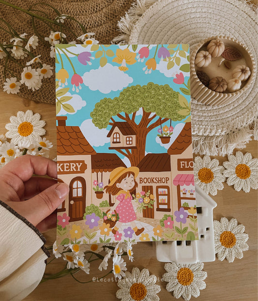 Illustration "Le village du printemps"