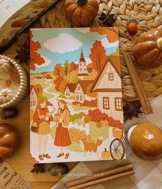 Illustration "Le village en automne"