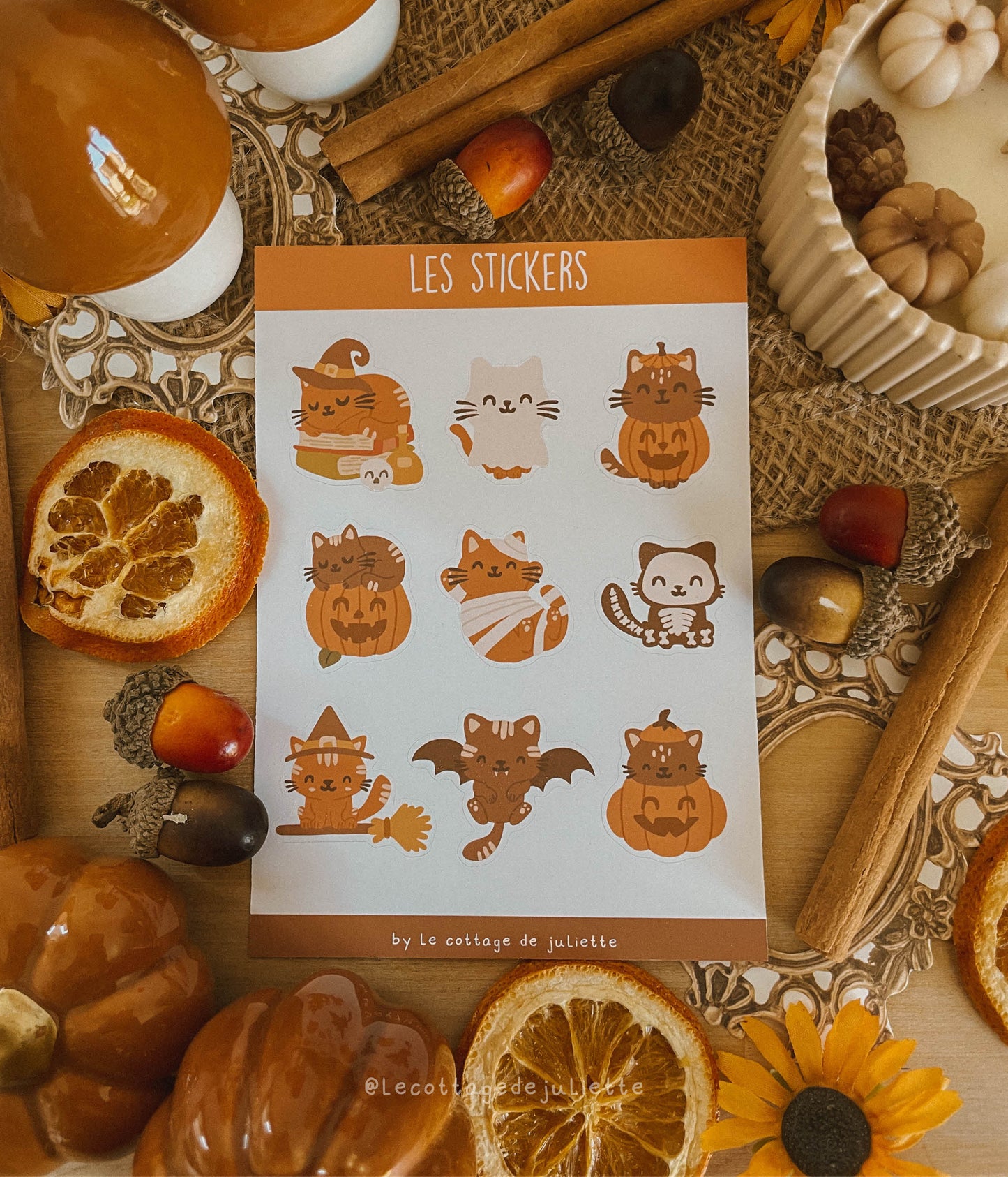 Planche de stickers "Spooky Cats"