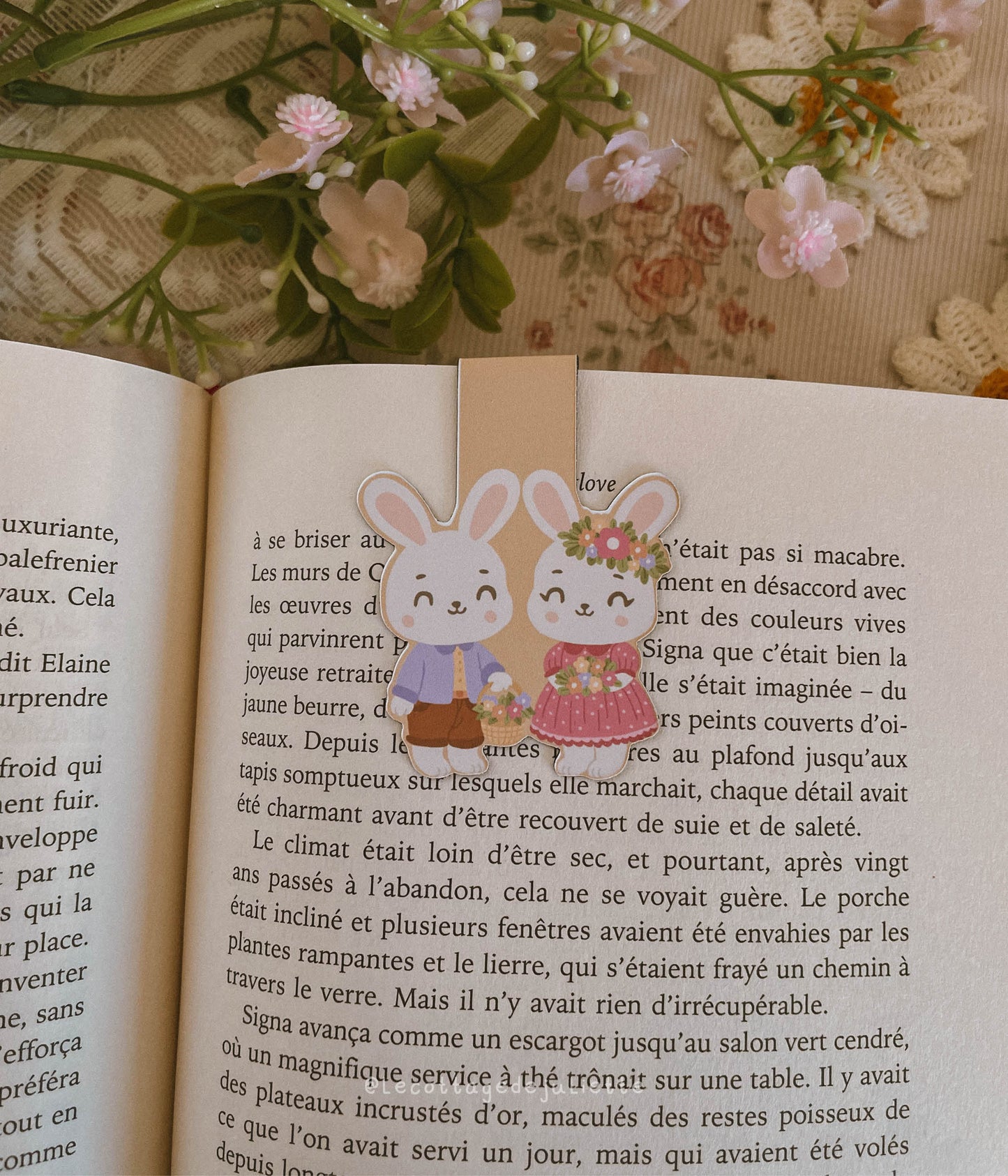 Marque-page magnétique "Spring Rabbits"
