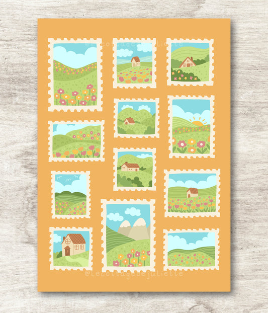 Illustration "Summer Stamps"