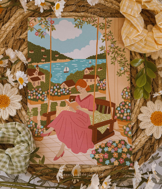 Illustration "Summer reading time"