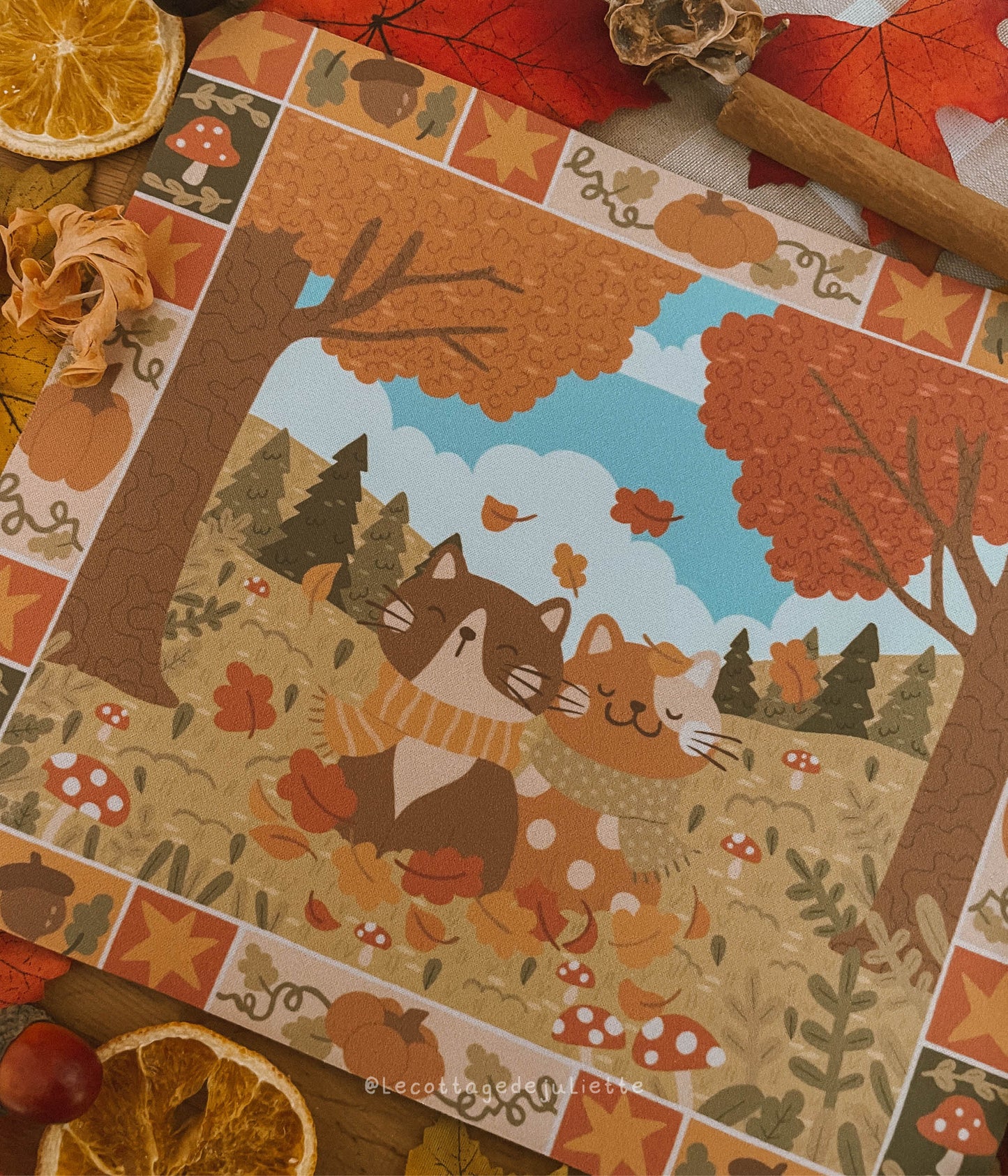 Tapis de souris "Autumn Cats"