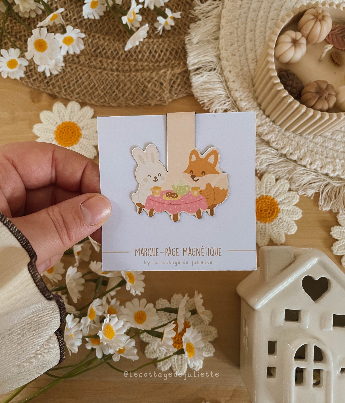Marque-page magnétique "Tea time du printemps"
