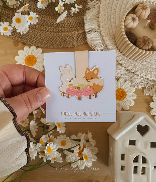 Marque-page magnétique "Tea time du printemps"