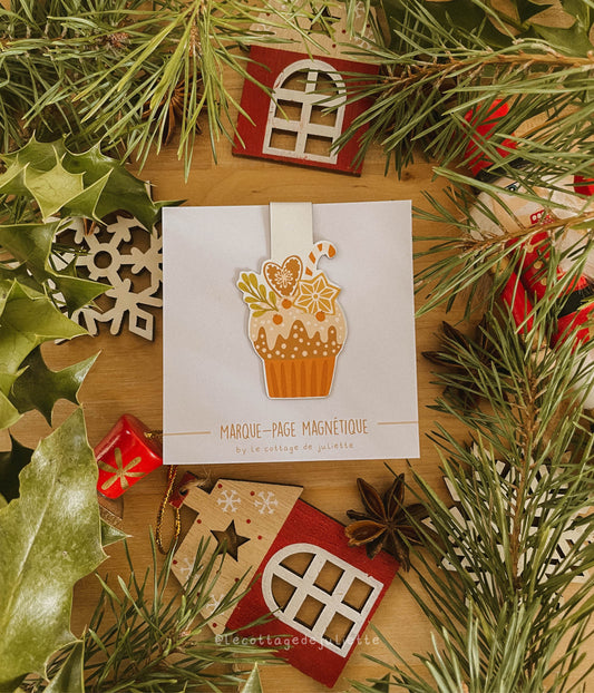 Marque-page magnétique "The Christmas cupcake"