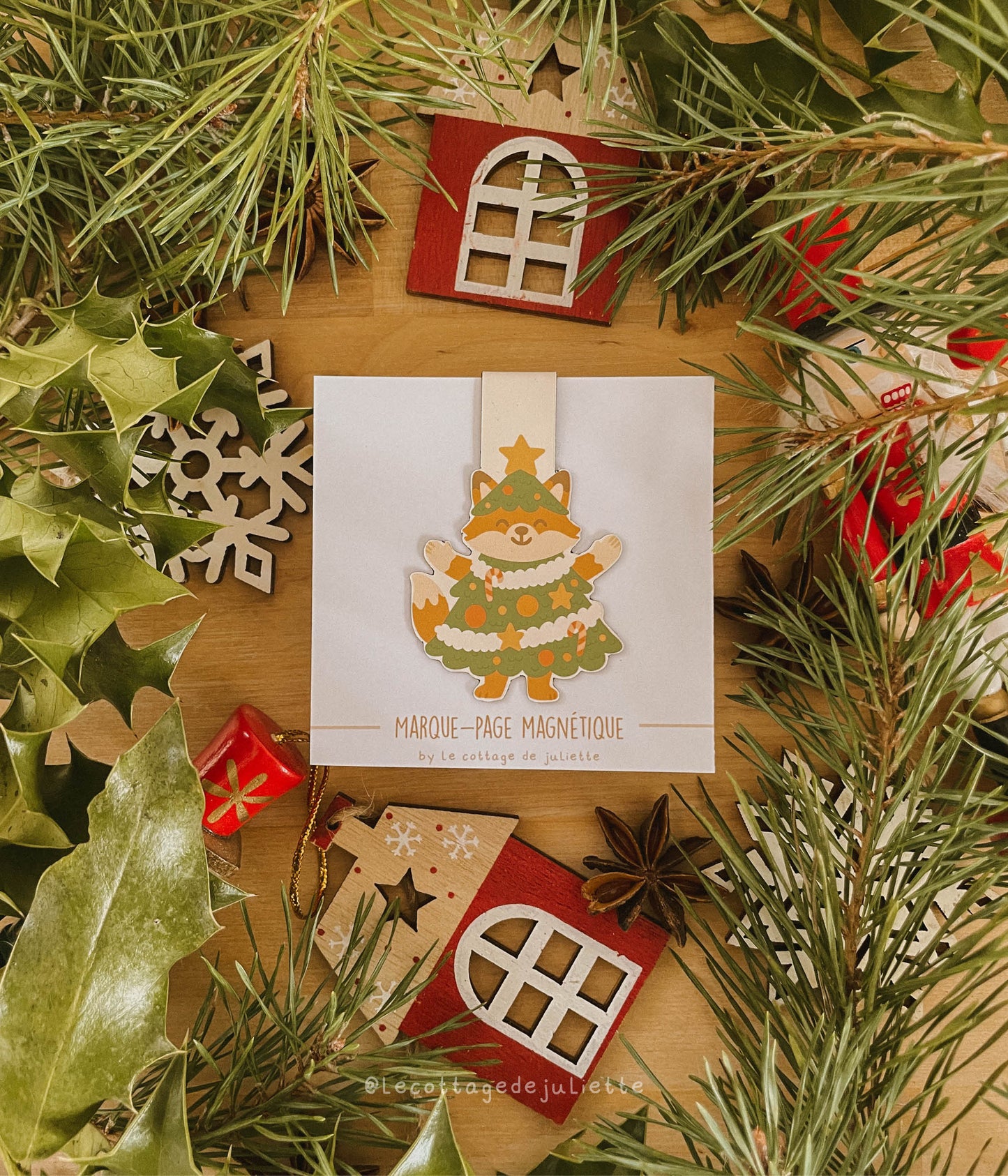 Marque-page magnétique "The Christmas fox"
