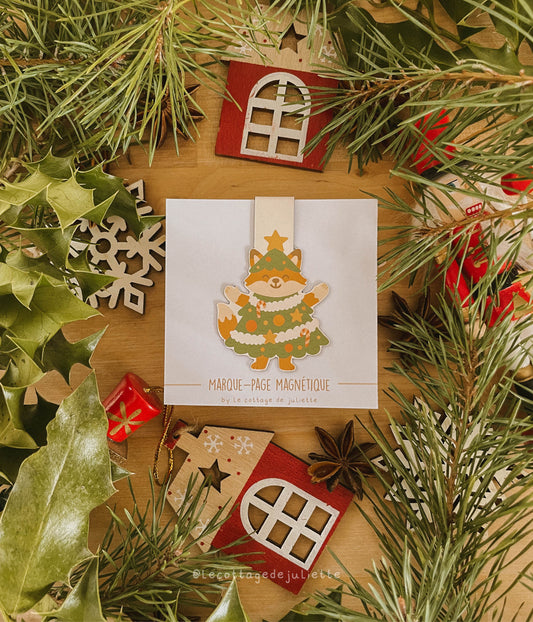 Marque-page magnétique "The Christmas fox"